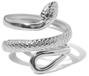 Positiva Jewelry Schlangenring aus Edelstahl für Damen | Symbol für Erneuerung & Kraft | Wasserbeständig und Größenverstellbar | Kein Abfärben und Anlaufen | Inklusive eleganter Ringbox