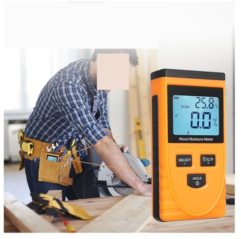 Misuratore di umidità digitale, Misuratore di umidità digitale for legno con display LCD retroilluminato Tester for 8 marce commutabili for materiale