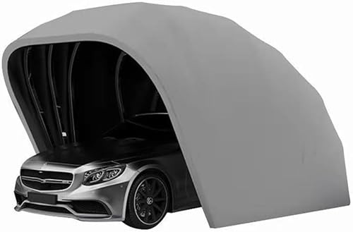 Cochera De Acero Inoxidable, Toldo Retráctil Plegable para Coches, Refugio Duradero Semiautomático, Garaje Plegable Móvil, Grey