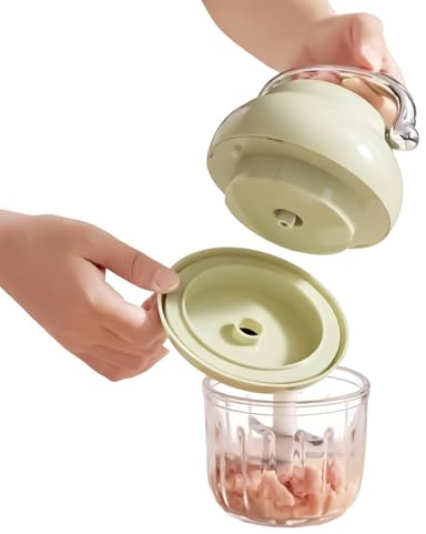Syengery Hachoir Alimentaire,350ml Ustensiles de Cuisine Antidérapants avec Poignée,Hachoir Viande Mini Préparateur Alimentaire | pour Oignon Viande Légumes Purée Maison Cuisine Appartement