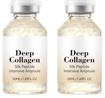 Deep Collagen Silk Peptide Facial Ampoule, Korean Silk Collagen Ampoule, Anti-Aging Serum for Face, Hydrating Firming Brightening, Instant Fine Lines Smoothing (2)