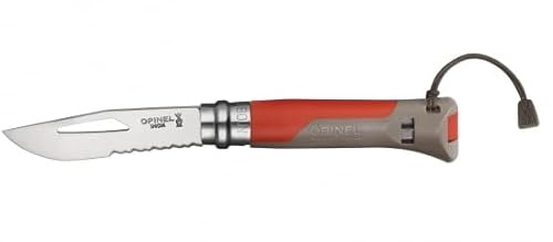 Véritables Couteaux OPINEL Outdoor N° 8 MER-Montagne Made in France (Terre-Rouge)