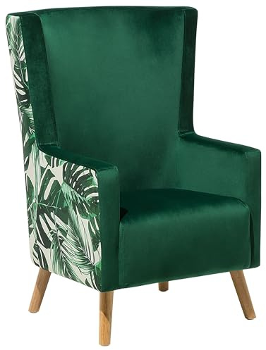 Beliani Trendy Ohrensessel Polstersessel Einzelsessel grün Samtstoff Oneida