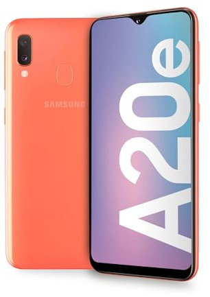Samsung Galaxy A20e Smartphone, Display 5.8 HD+, 32 GB Espandibili, RAM 3 GB, Batteria 3000 mAh, 4G, Dual SIM, Android 9 Pie, [Versione Italiana], Coral