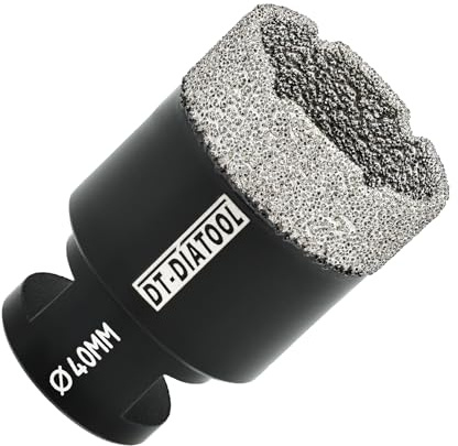 DT-DIATOOL Diamond Drill Bit 40mm Hole Saw for Dry Drilling Tile Porcelain Marble Ceramic Granite