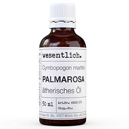 Palmarosaöl - reines ätherisches Öl von wesentlich. - 100% naturrein aus der Glasflasche (50ml)