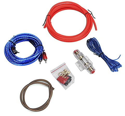 Car 10GA Power Amplifier Cable Kit, Car Audio Cable Subwoofer Cable Replacement Car Speaker Wire Kit Car Subwoofer Cable Kit Zinc Alloy Wire Set Kit for Car Accessories