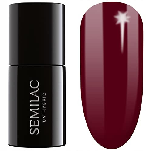 SEMILAC Gel Nail Polish 404 Black Beans Muffin - Full Coverage Gel Polish - Soak Off Easy To Use LED/UV Nail Lamp - Long Lasting Manicure and Pedicure up to 3 weeks
