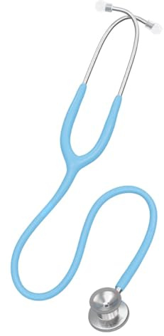 DocCheck Kinder-Stethoskop Lausch mini“ für Pädiater – Edelstahl-Doppelkopf-Bruststück, Präzise Akustik, Anpassbare Ohrbügel, Inkl. Namensschild & Ersatzteil-Set, Latexfrei (Hellblau)