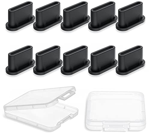 AUZOSL Type C Dust Plugs, 10 Pcs Silicone USB C Dust Cover, Type-C Charger Protector Stoppers for iPhone 15 Pro Max Samsung Galaxy Google Pixel Google Pixel Motorola Xiaomi OPPO OnePlus and Tablets