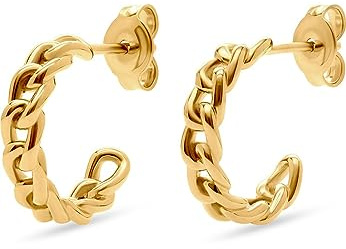 ESPRIT Damen-Creolen 925er Silber One Size, Gelbgold 32024490