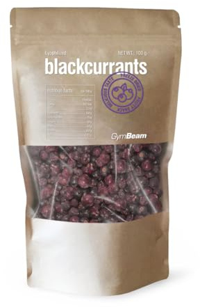 Grosellas negras liofilizadas GymBeam: fruta deshidratada, sin azúcar añadido, 100 g