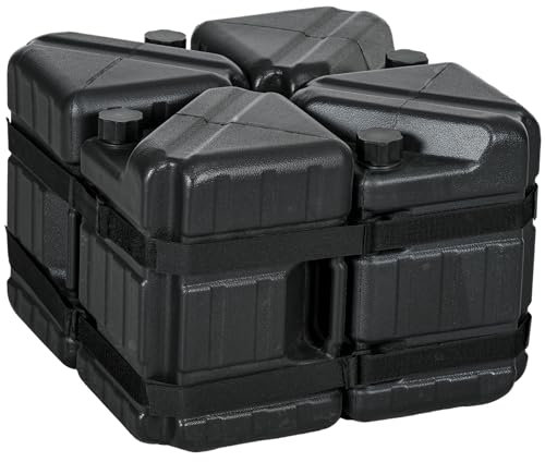 Outsunny Pavillonstandfüße 4er-Set Gewichte mit Griff Standsicherung mit Wasser/Sand Befüllbar für Faltpavillon, Partyzelt, HDPE, Schwarz