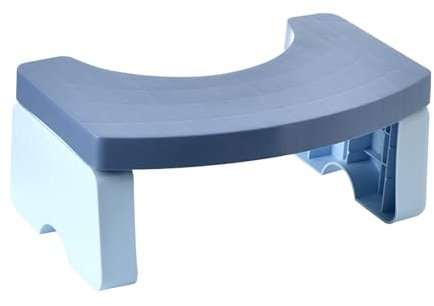 bainuote Badezimmerhocker Faltbar für Kinder Erwachsene, Badezimmer WC Toilettenhocker, Fußhocker Toilettenhocker, Klohocker Tritthocker Klappbar für Gesunde, Blau, 39.5 * 21.5 * 17.5cm