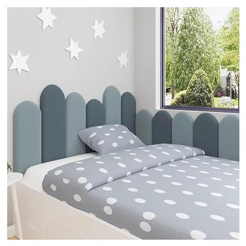 Wzmazingly Wandkissen, Selbstklebend Polsterpaneel Oval, 3D Kinder Anti-Kollisions-Wandpolster, Wanddekoration Tatami Gepolstertes Kopfteil Für Schlafzimmer, Spielzimmer (Color : B, Size : 140x55cm