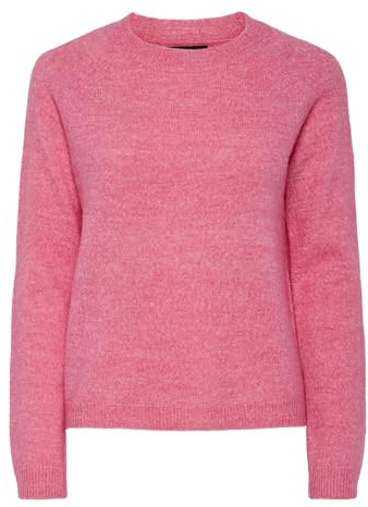 PIECES Pcjuliana Ls O-Neck Knit Noos BC Pull en Tricot, Rose, L Femme