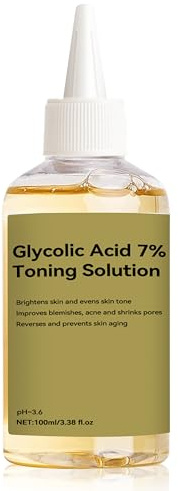 Glycolic Acid 7% Toning Solution, Hydrating Toner, Hautpflege Glykolsäure Toner, Peeling, Unreinheiten, Akne, Feuchtigkeit Spenden und Stärken Haut, 100ml