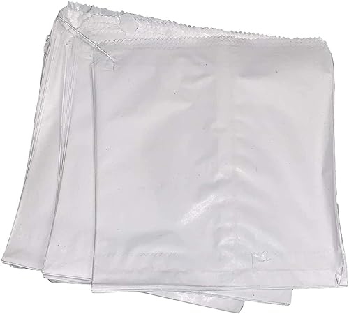 100 x White Strung Kraft Paper Food Bags 10x10 inch Groceries, Sandwiches Fruit Vegetables Sweets Crafts