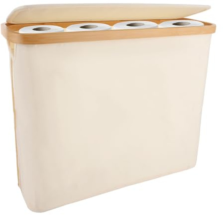 ASelected 23L Toilettenpapier Aufbewahrungskorb, 45 x 15 x 35 cm Klopapier Aufbewahrung, Toilettenpapier Aufbewahrung Organizer Toilettenpapierständer 12 Rollen für Badezimmer Wäsche Wohnzimmer