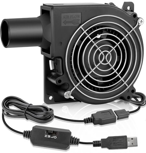 WDERAIR 120mm x 32mm USB 5V Brushless Centrifugal Blower Multi-Speed Control Fan with Tube for Small Electric BBQ Grill Air Bellow Inflatable Replacement