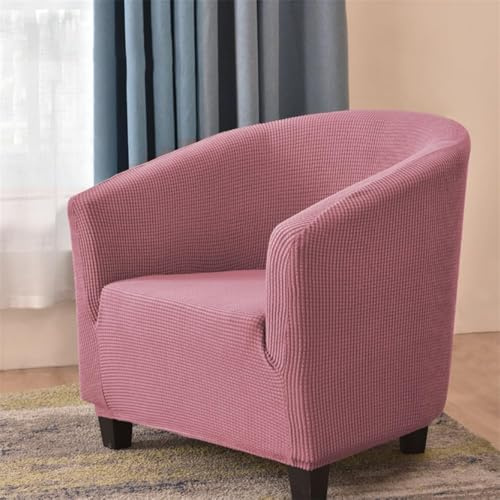 Hearda Jacquard Volltonfarbe Sesselschoner 1-Teilig Sesselbezug, Stretch Spandex Sesselüberwurf Weiches Modern Sesselhusse,für Wohnzimmer Clubsessel Esszimmer Büro Sessel Bezug (Rosa)