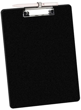 DoocliB Porte-documents avec support pour stylos, à suspendre, clip A4, crochet de suspension, pour l'école, le bureau, couleur noir