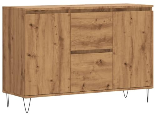 HETFTJN Mobiletti Cucina Madia Moderna Armadietto da Esterno Mobile Tv Soggiorno - Credenza Rovere Artigianale 104x35x70 cm in Legno Multistrato per Casa Salotto Interno Cucina Soggiorno