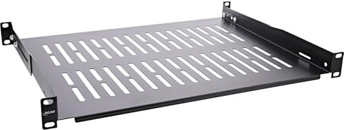 InLine 19 tum hylla, 350 mm, 50 kg, 1HE, RAL 9005 svart, 19114C