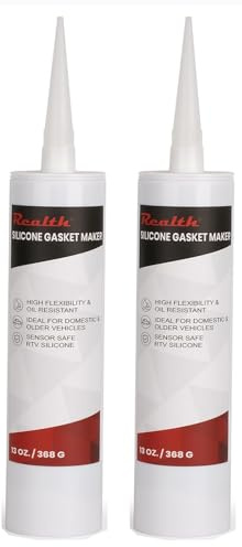 Realth Joint Silicone pour Voiture 368g x 2 Packs Noir | Haute Température, Résistance à L'huile, Joints en Silicone Polyvalents, pour Portes de Voiture, Pare Brise Moteurs