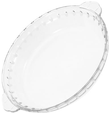 Ciieeo Glass Pie Plate with Handles 9 Inches Baking Dish Microwave and Oven Safe Dishwasher Safe for Snacks Salads Desserts