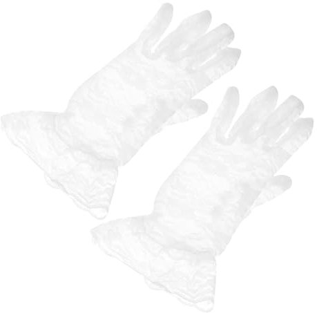 Holibanna Kurze Weiße Spitzenhandschuhe Für Damen Hochzeitshandschuhe Für Braut Teeparty-handschuhe Cosplay-partyhandschuhe Geeignet Für Viele Anlässe