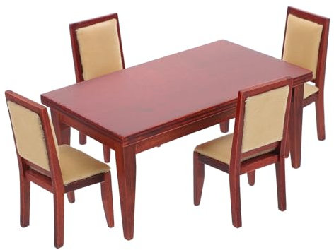 TOYANDONA Dollhouse Miniature Dining Table and Chair Holz-möbelmodell Im Maßstab Für Puppenhaus-Dekoration Und Kreative Miniatur-szenen