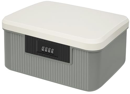 HOTOOLME Lockable Storage Container Bin,Medicine Organizer Box,Grey, S