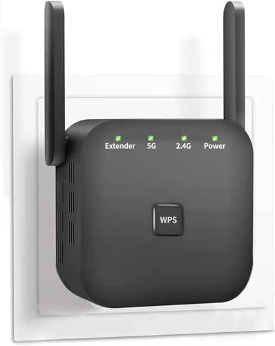 Extensor WiFi más rápido 2025, repetidor WiFi, amplificador WiFi, cubre hasta 10000 pies cuadrados y 60 dispositivos, amplificador de Internet, con puerto Ethernet, configuración rápida, amplificador