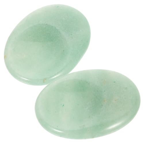 HOUDERCO 2Pcs Natural Crystal Oval Thumb Relief Massage Stone Household Massage Stone for Stress Relief Comfortable Scraping Plate for Body and Facial Use