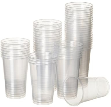 Pack de 1000 Vasos de Plástico de 200 ml. Vasos Reutilizables de Polipropileno Transparente. Ideales para Fiestas, Eventos, Caterings y Oficinas