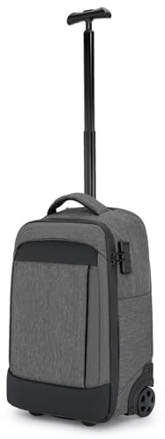 Fockety Sac à Dos Roulant, 20,5x13x8.7 Pouce Sac à Dos à Vide avec Roues, Pompe de Compression, Fermeture Anti-vol, Système D'aspirateur, à Vaillant à Roulement Extensible pour (GREY)