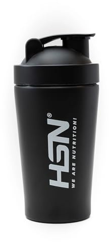 HSN Shaker We Are Nutrition! Acero Inoxidable | 500ml | Negro | Vaso Mezclador con Óptimo Sistema de Mezclado en la Tapa (BPA Free) | Cierre Anti-Fugas | Sin Olores | Fácil Limpieza