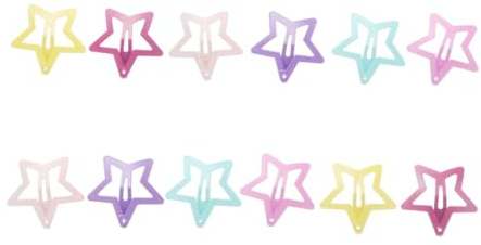DECORNIJIA 6pair Five-pointed Star Hairpin Spray Paint Hair Pins Girls Hair Accessories for Birthday Party Pack