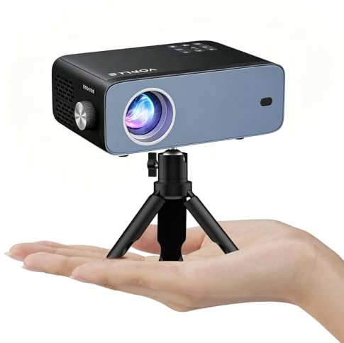 Smart Beamer 4K【Offiziell Lizenzierter APP & Dolby Audio】 1000ANSI Auto Fokus/6D Trapezkorrektur Beamer Full HD 1080P, VOPLLS WiFi6 Bluetooth Unterstützt 4K Video Projektor Heimkino/Outdoor für Handy
