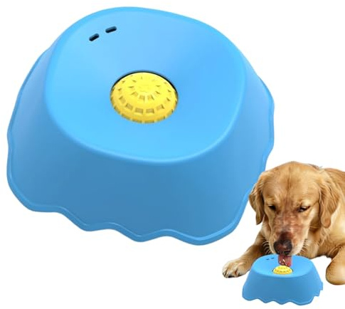 Wisylizv Gamelle de fuite pour chien - Bol interactif avec boule à roulettes pour lécher - Antidérapante - Pour une alimentation lente - Pour salle de jeux, appartements, maisons, cuisines, voyages et