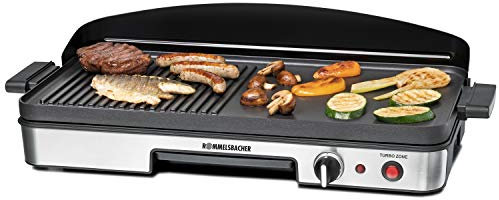 ROMMELSBACHER Tischgrill BBQ 2003 - Turbo-Grillzone, 3-Lagen-Antihaftbeschichtung, Grillfläche 50 x 25 cm, 1900 Watt