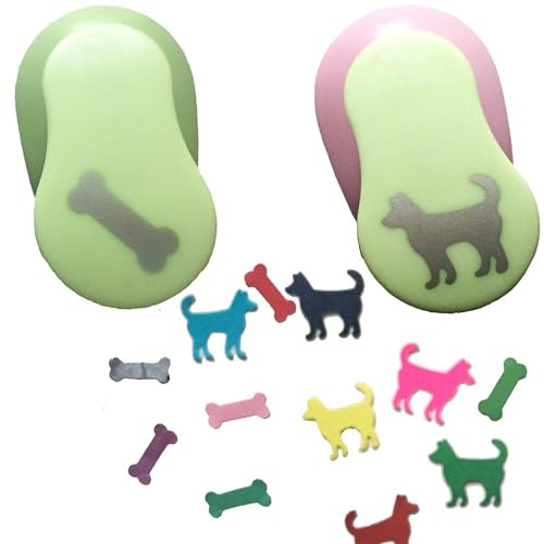 Carykon Dog & Bone 1 Clever Lever Craft Punch Paper Cutting Shape, Pack of 2