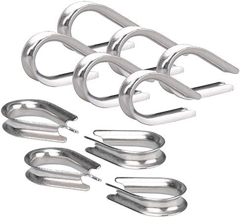 IMAGINE 10pc (style:3mm M3;4mm M4;5mm M5;6mm M6) 5/32 M4 304 Stainless Steel Cable Lug Heart Thimble Thimble Cable Steel Wire Rope Rigging Material (4mm)