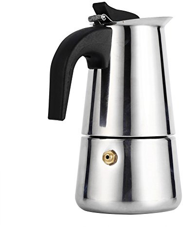 Espreeso Machine and Moka Pot, Stainless Steel Italian Espresso Coffee Maker, Stovetop Espreeso Machine and Moka Pot for Gas or Electric Ceramic Stovetop(200ml)