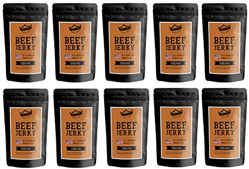 Craftsman Beef Jerky TERIYAKI 1 kg (10 x 100g) | Trockenfleisch aus Deutschland | American Jerkey Set | 100% Rindfleisch aus Bayern | Teriyaki | Meat Snack MADE IN GERMANY