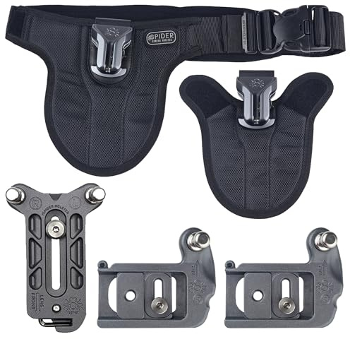 Spider Holster – SpiderPro Single Camera System v2 Professional Carrying Kit for DSLR and Mirrorless Cameras and Heavy Gear Includes Belt with Built-in Camera Holster for Quick-Draw Camera Access