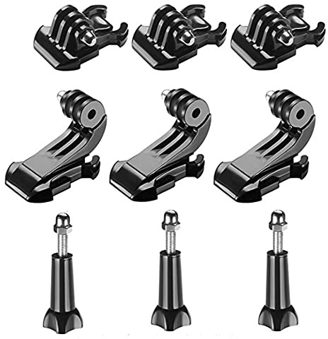 DUTTY Kit de Accesorios de Correa para el Pecho 9 en 1, Que Incluye Base móvil, Gancho en J y Tornillo de Cabeza, Compatible con gopro Hero 3 3+ 4 5 6 7.