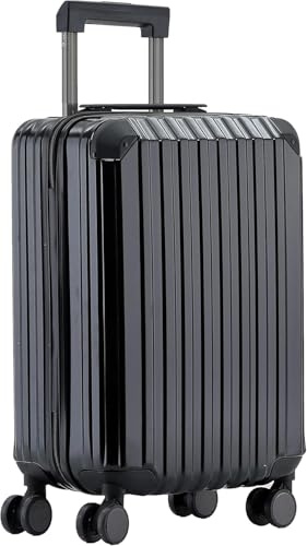 Münicase Handgepäck Koffer 55 cm Hartschale mit TSA-Schloss, Leise Doppelrollen, Kabinentrolley für viele Airlines, Schwarz