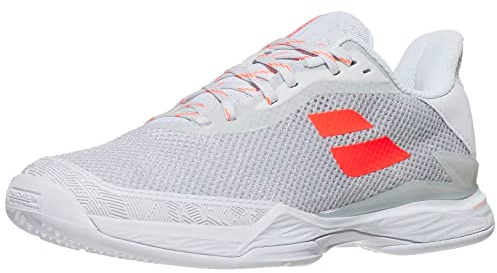 Babolat Jet Tere Clay 42832 Padelschuhe für Erwachsene, Weiß, Sportschuhe für Damen, Orange Weiß, 40 EU